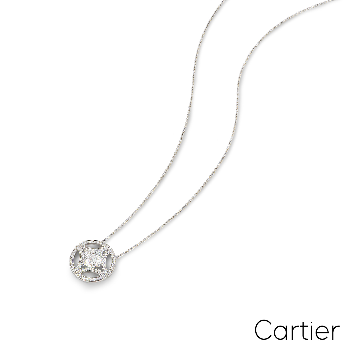 Cartier White Gold Diamond Galanterie de Cartier Pendant N7424173 1.55ct E/VS2